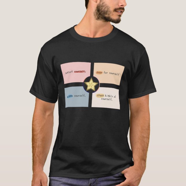 T-shirt Elevez-vous : Conception de texte inspirante (Devant)