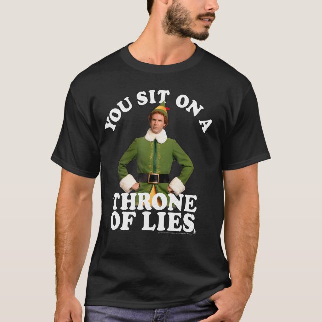 T-shirt Elf, Assis Sur Un Trône De Mensonges (Devant)