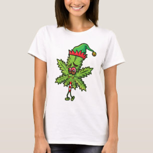 T-shirt Elf de Noël de mauvaise herbe