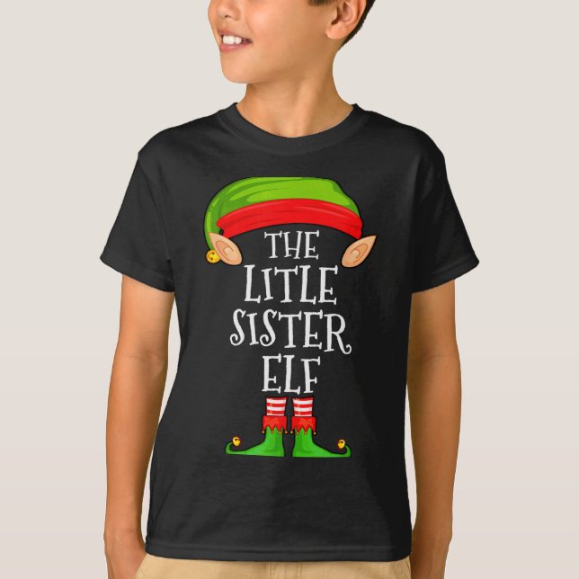 T-shirt Elf Family Christmas Little Sister Elf Sweater Mat (Devant)