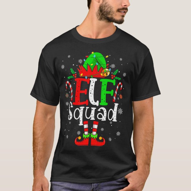 T-shirt Elf Family Christmas Matching Pajamas Xmas Elf Squ (Devant)
