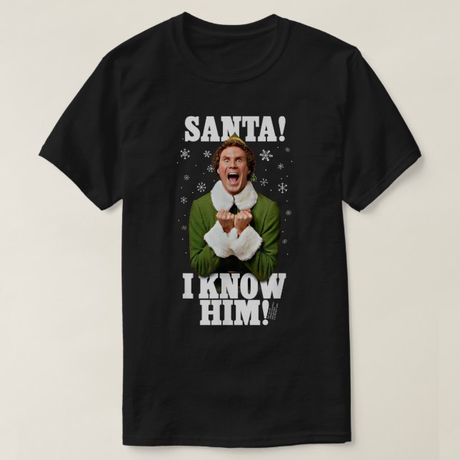 T-shirt Elf Père Noël Je Le Connais (Design devant)