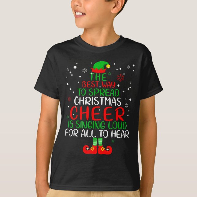 T-shirt Elf Shirt The Way To Spread Christmas Cheer Boys M (Devant)