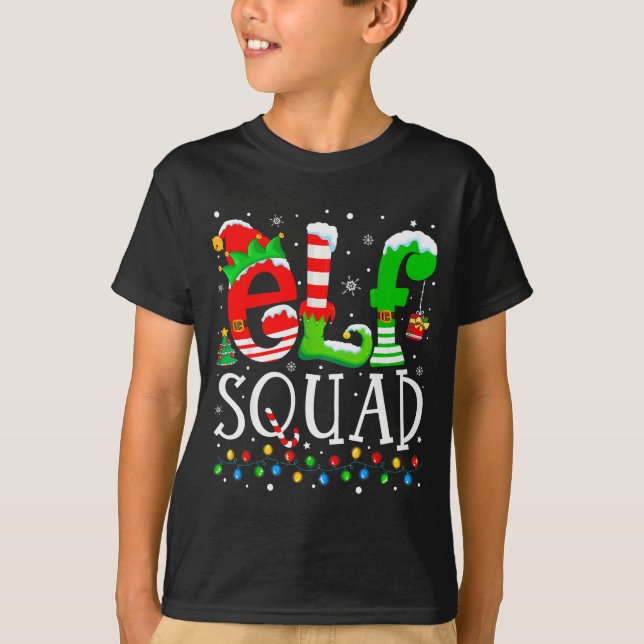 T-shirt Elf Squad Funny Elf Family Christmas Matching Paja (Devant)