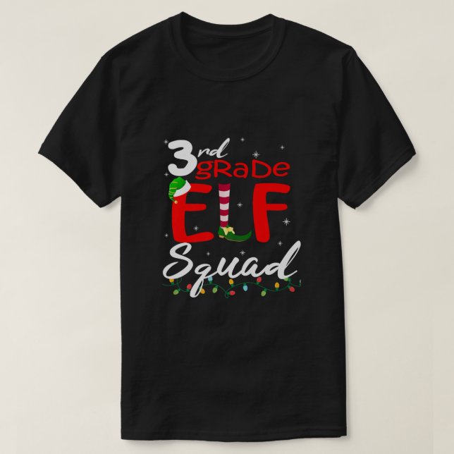 T-shirt Elf Squad Third Grade Christmas Teacher Top Premiu (Design devant)