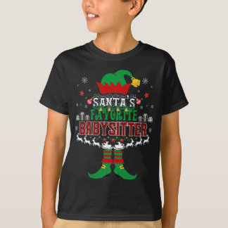 T-shirt Elf Xmas Père Noël Favori Babysitter Douille moche
