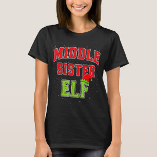T-shirt Elfe de la sœur du milieu Noël Famille Groupe de c