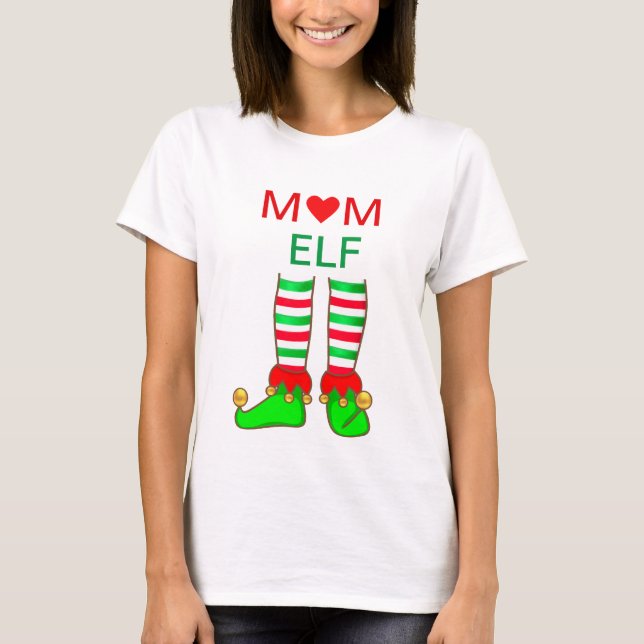 T-shirt Elfe de Maman Moderne Noël (Devant)