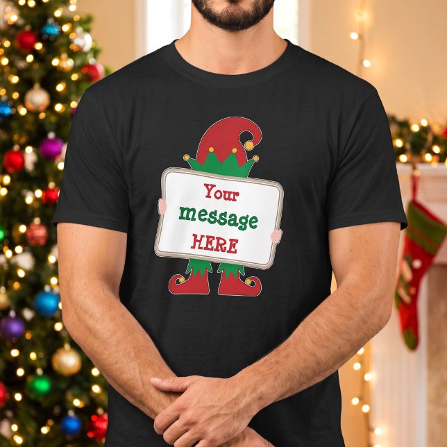 T-Shirt Elfe de Noël avec Message Personnalisé (Créateur téléchargé)