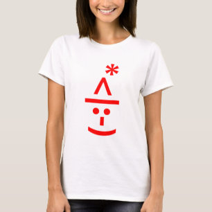 T-shirt Elfe de Noël Emoticon Xmas ASCII Texte Art