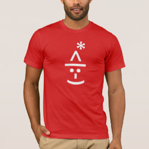 T-shirt Elfe de Noël Emoticon Xmas ASCII Texte Art