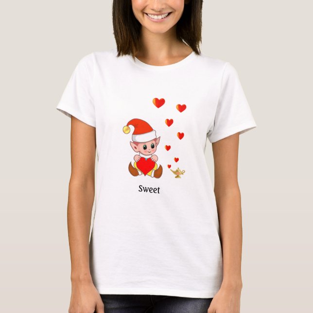 T-shirt Elfe doux avec lampe magique (Devant)