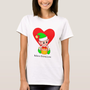T-shirt Elfe et Coeur mignon avec des mots motivants