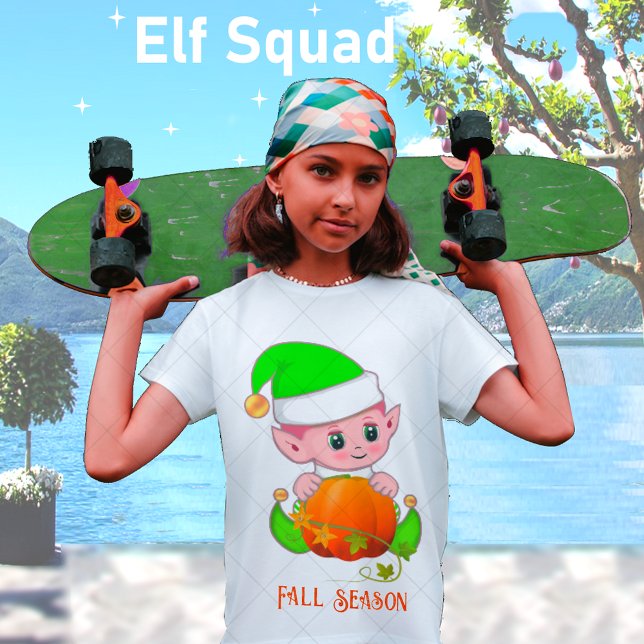 T-Shirt Elfe Mignon & Citrouille Saison d'Automne  (Créateur téléchargé)