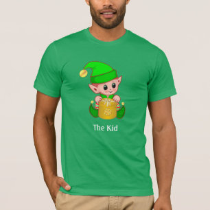 T-shirt Elfe vert moderne et texte personnalisé