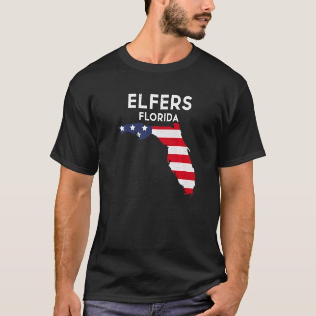 T-shirt Elfers Florida USA State America Travel Floridian  (Devant)