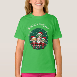T-shirt Elfes Aides du Père Noël Vintage Charme des Fêtes