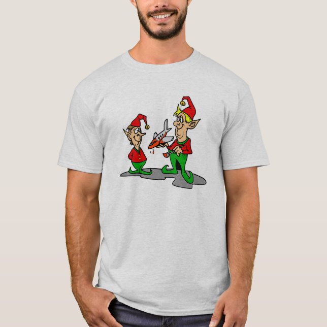 T-shirt elfes peignant l'avion (Devant)