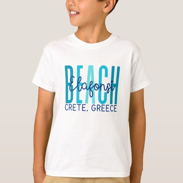 T-shirt Elfonsi Beach Crète Grèce (Océan) (Devant)