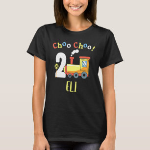T-shirt Eli Choo Choo Deux Train 2e Anniversaire à 2 ans