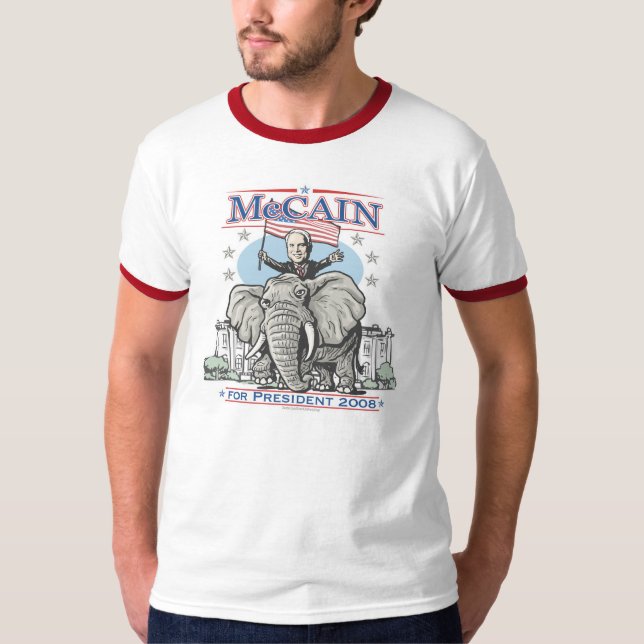 T-shirt Élisez l'éléphant 2008 de GOP de McCain (Devant)