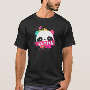 T-shirt ELISHA - Beau Nom De Fille Avec Panda Adorable