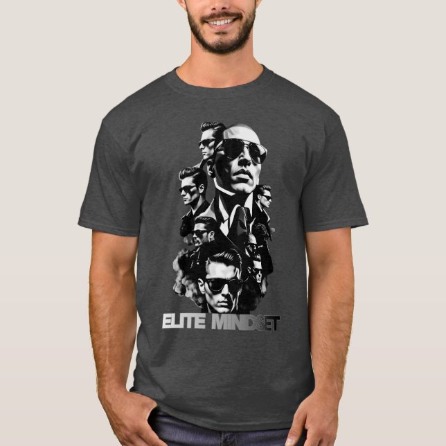 T-shirt Élite Mentalité Luxe Premium Hommes Gris Foncé Gra (Devant)