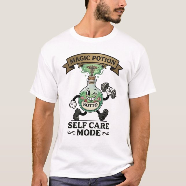 T-shirt Élixir Magique Rétro pour le Soin de Soi Mode Fitn (Devant)