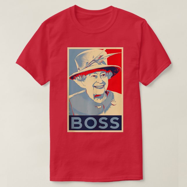 T-shirt Elizabeth Boss Son Altesse Royale la Reine d'Angle (Design devant)