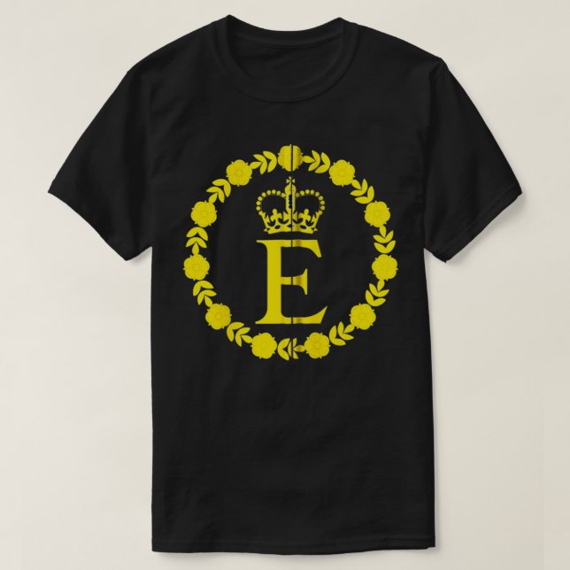 T-shirt Elizabeth II Drapeau Reine Couronne britannique Pl (Design devant)