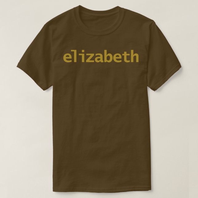 T-shirt Elizabeth Minimal Typographie Gold Texte (Design devant)