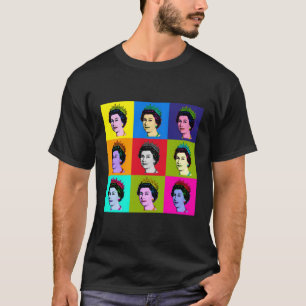 T-shirt Elizabeth Neuf Tiles Carrés Pop Reine D'Angleterre