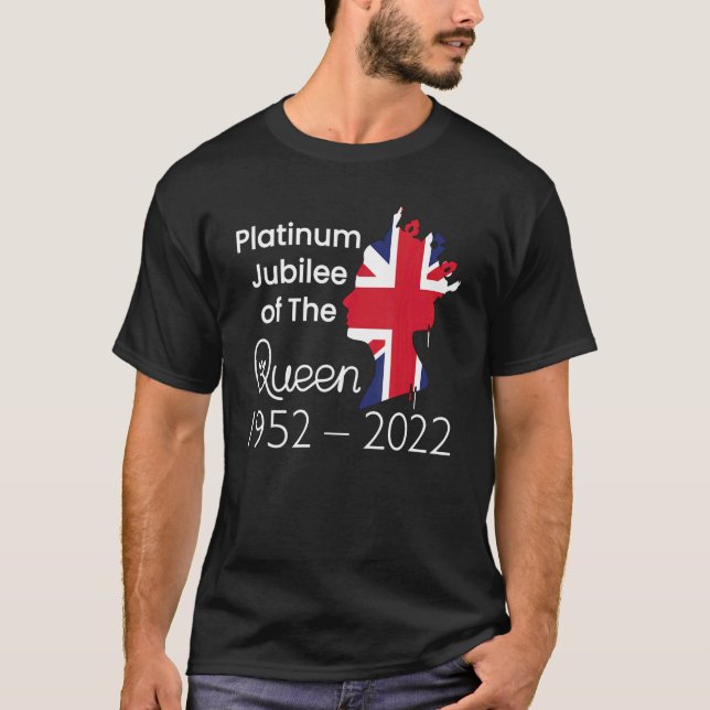 T-shirt Elizabeth Platinum Jubilee Queen Crown British Fl (Devant)