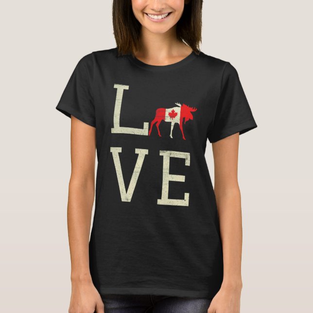 T-shirt Elk Amour Journéedrapeau Canadaproud Maple Canada  (Devant)