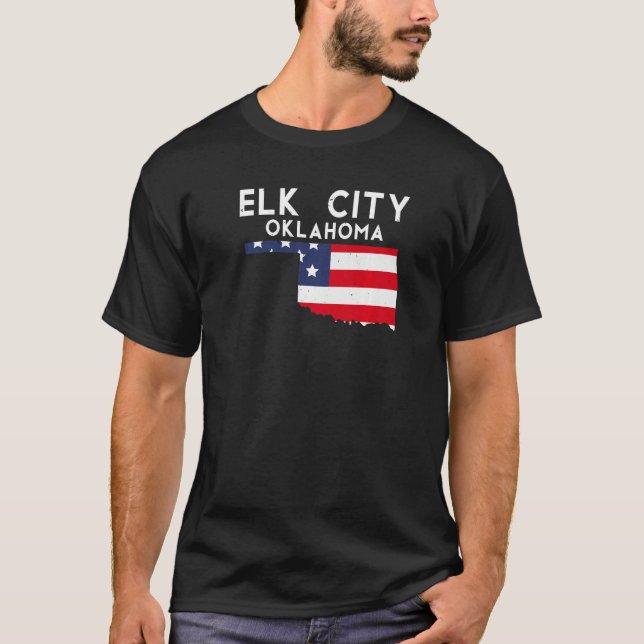 T-shirt Elk City USA State America Travel Oklahoman (Devant)