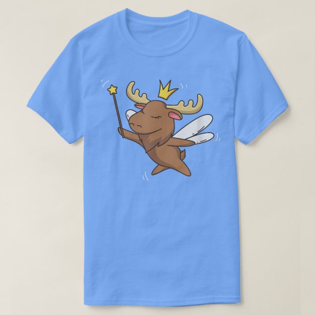 T-shirt Elk d'orignal velu Forêt mystique Oie Louvain velu (Design devant)