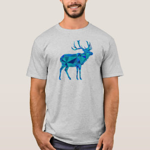 T-shirt Elk géométrique bleu