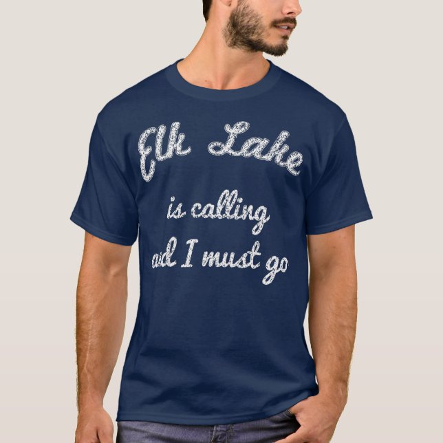 T-shirt ELK LAKE MICHIGAN Funny Fishing Camping Summer (Devant)