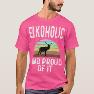 T-shirt Elkoholic Et Fier De Ça Drôle Chasse De Verre Couc