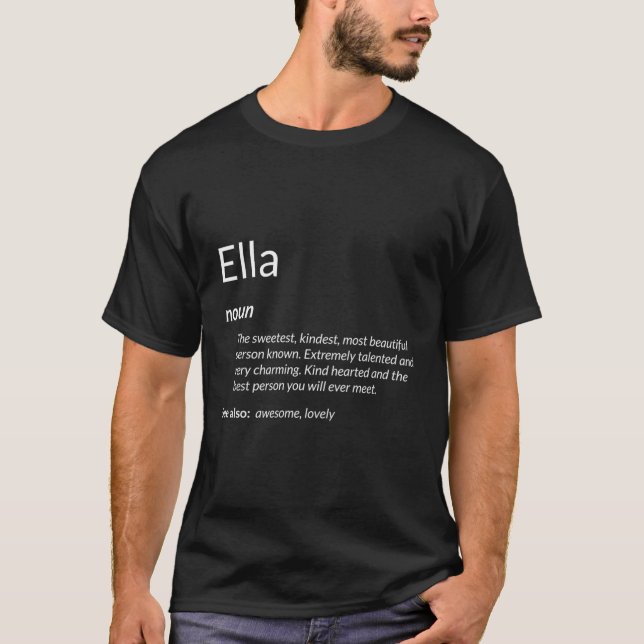 T-shirt Ella Est Genre Titre Nom Définition Ella (Devant)