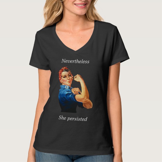 T-shirt "Elle a persisté" chemise de V-cou - femmes (Devant)