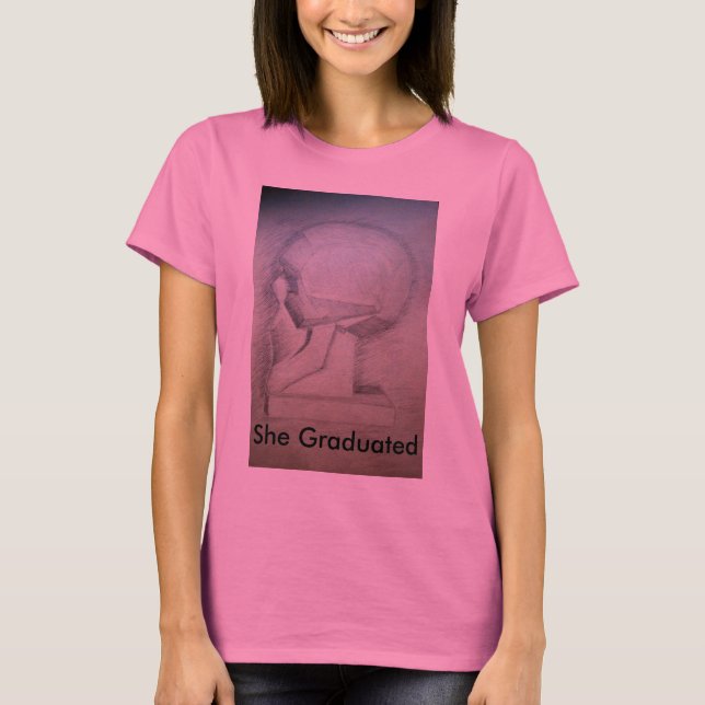 T-shirt Elle a reçu un diplôme (Devant)