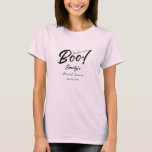 T-shirt Elle A Trouvé Sa Fête des mariées Boo Halloween<br><div class="desc">T-Shirt de Fête des mariées Mariage Halloween dessiné à la main personnalisée.</div>