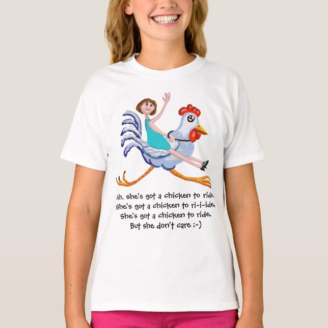 T-shirt Elle a un poulet à monter (Devant)