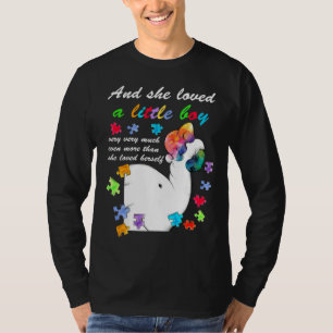 T-shirt Elle Aimait Un Peu Beaucoup L'Autisme Éléphant Con