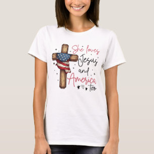 T-shirt Elle aime Jésus et l'Amérique aussi