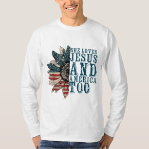 T-shirt Elle Aime Jésus Et L'Amérique Aussi