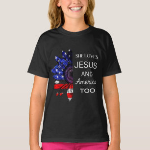 T-shirt Elle aime Jésus et l'Amérique aussi