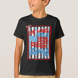 T-shirt Elle aime Jésus et l'Amérique aussi chrétien 4 jui