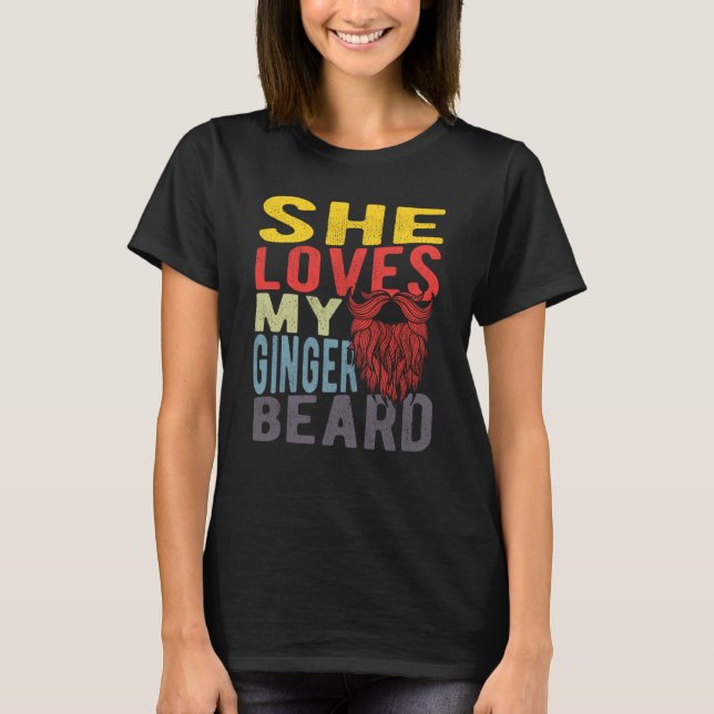 T-shirt Elle aime ma barbe rousse (Devant)